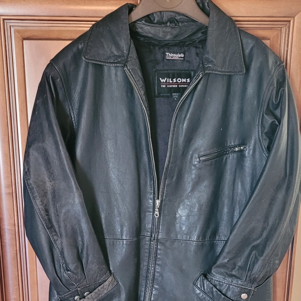 Vintage leather woman's xl coat